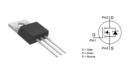 IRLZ44N MOSFET andmelehel, vooluring, samaväärne, pinout